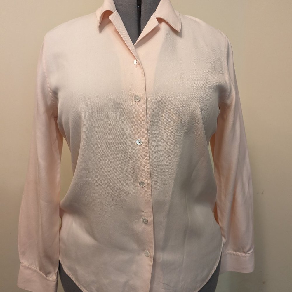 Ann Taylor Pale Pink Button-Up Blouse